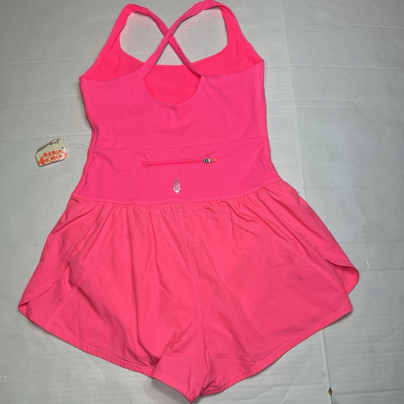 Free People FP Movement Righteous Runsie Women’s S Romper Pink Run Gym Sport - Picture 6 of 11